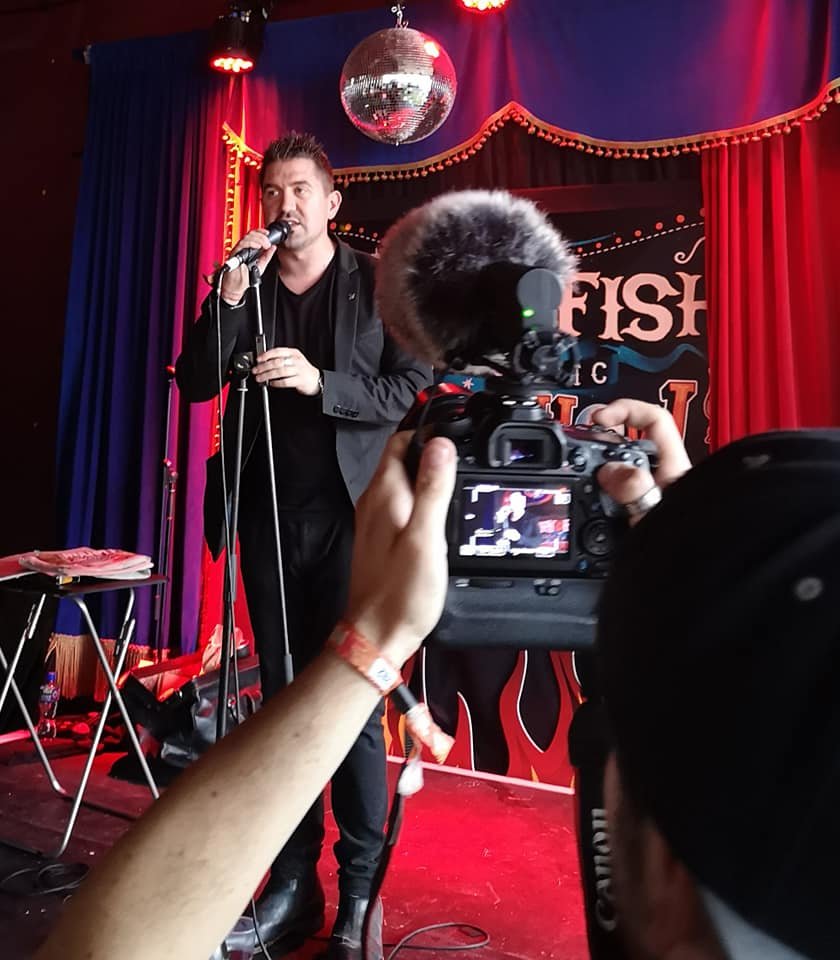 David Peace as MC at an event